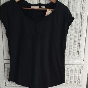 Personal Identity Women's Short Sleeved Black Top New With Tags